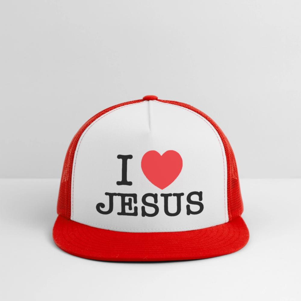 I Love Jesus Cap (Red) - white/red