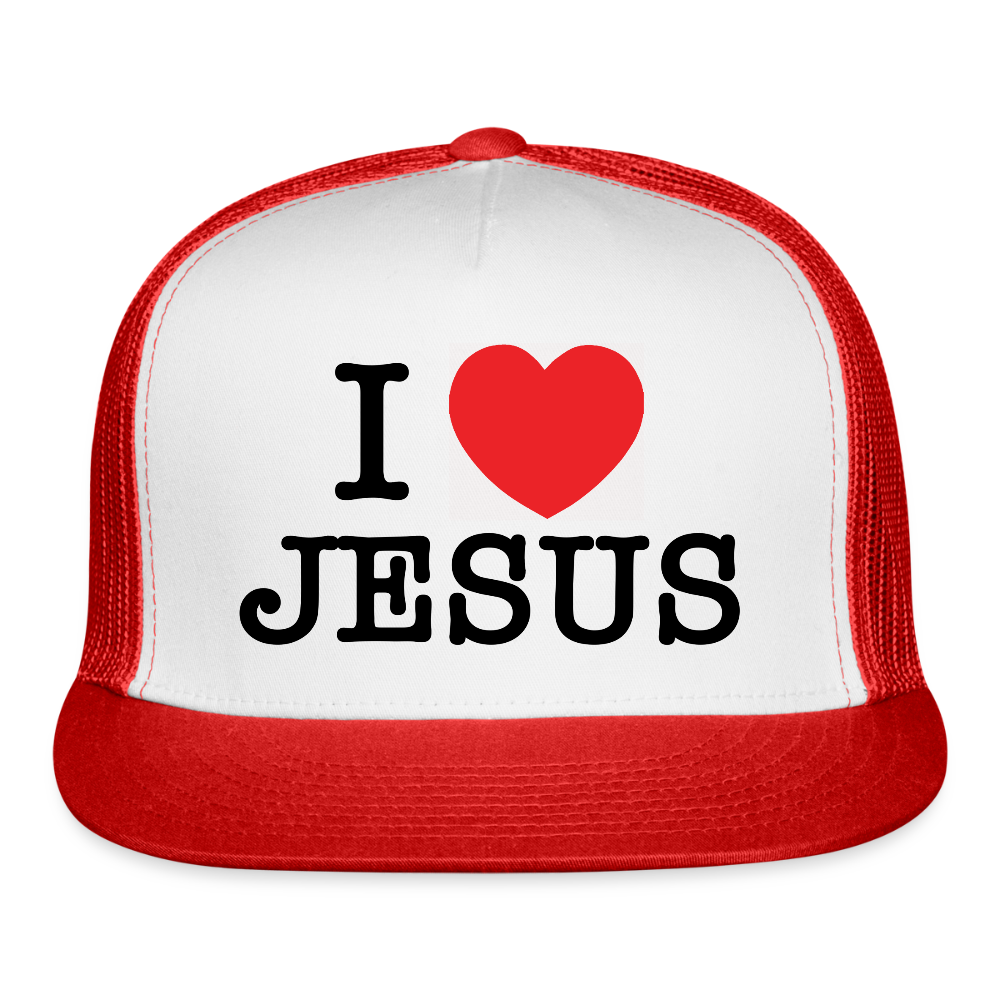 I Love Jesus Cap (Red) - white/red