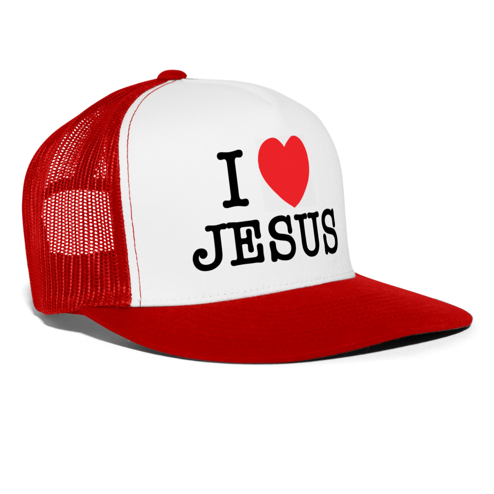 I Love Jesus Cap (Red) - white/red