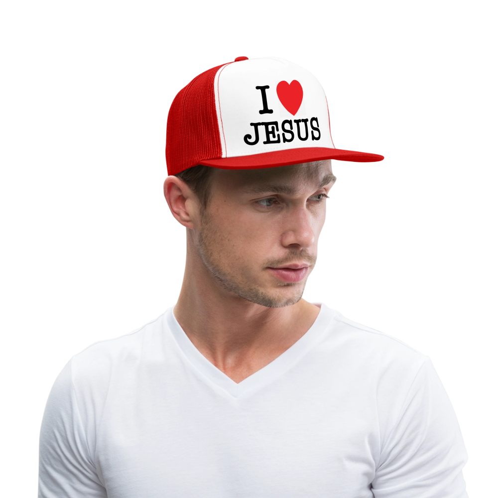 I Love Jesus Cap (Red) - white/red