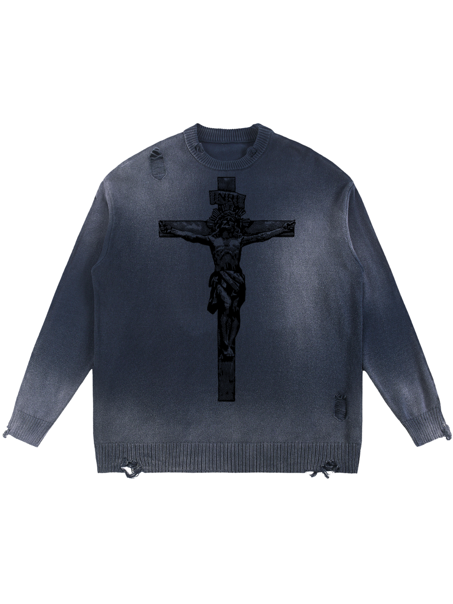 Christ Crucified Distressed Crewneck Sweater